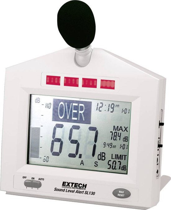 Extech SL130W - decibelmeter - 30 tot 130 dB - LED alarm - Extech