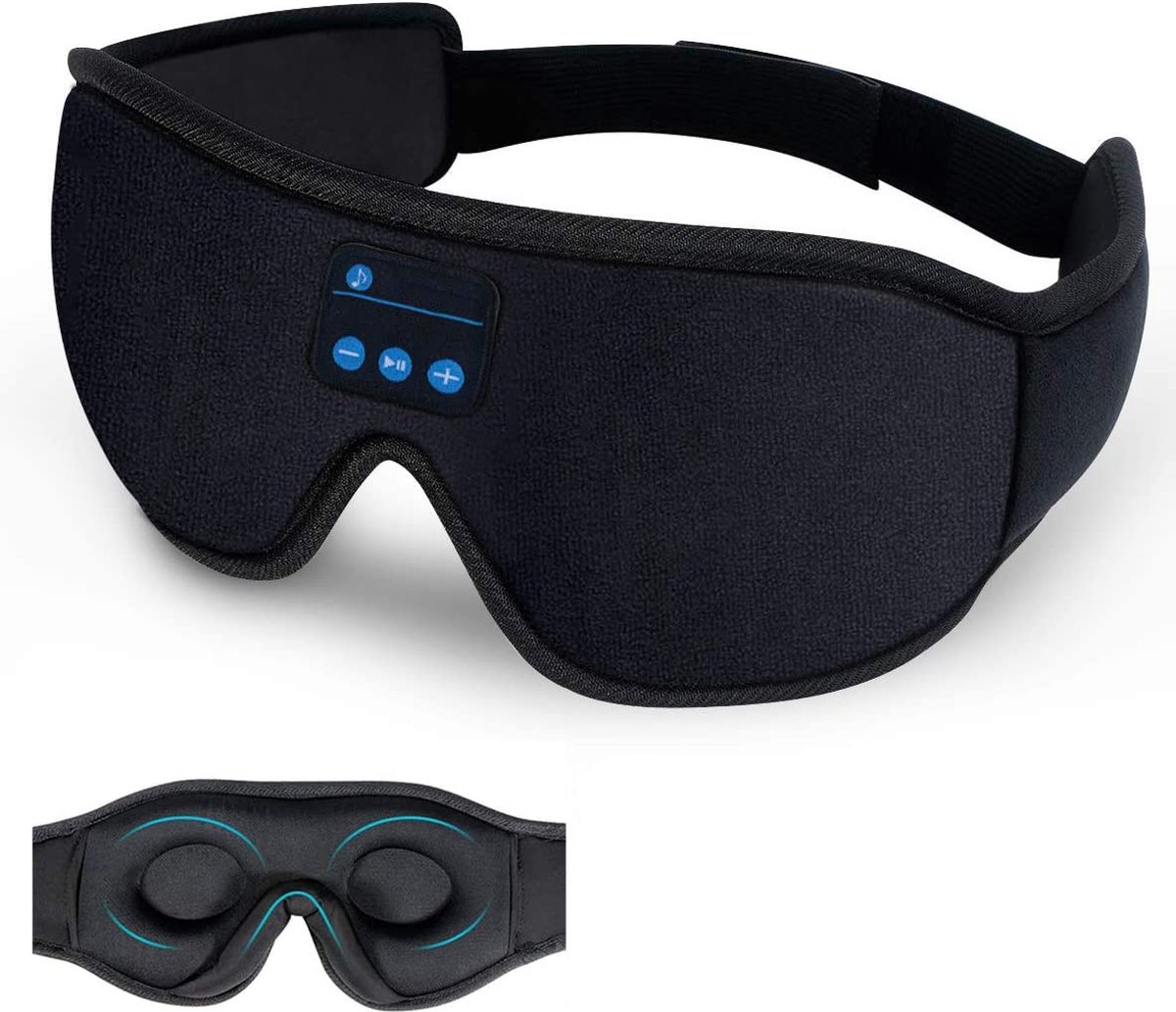 Podec Bluetooth Slaapmasker - Voor Mannen en Vrouwen - Slaap Oogmasker - Ademende Stof - Koptelefoon