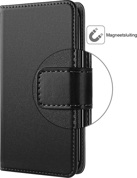 Coque Samsung Galaxy S23 Ultra - Protecteur d'écran FullGuard - Étui livre porte-cartes en Zwart et protecteur d'écran