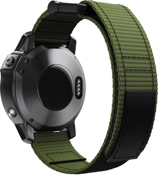 By Qubix - Quickfit 26 mm - Bracelet sport en Siliconen - Vert armée - Garmin  Fenix