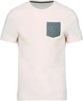 Biologisch T-shirt met borstzakje Kariban Cream/Heather Grijs - 3XL