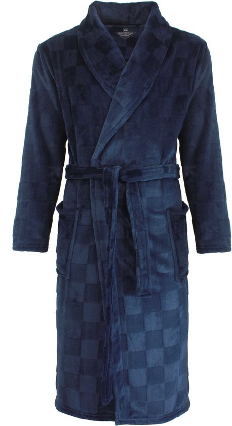 Paul Hopkins - heren badjas - kamerjas - fleece - Blauw - Maat M