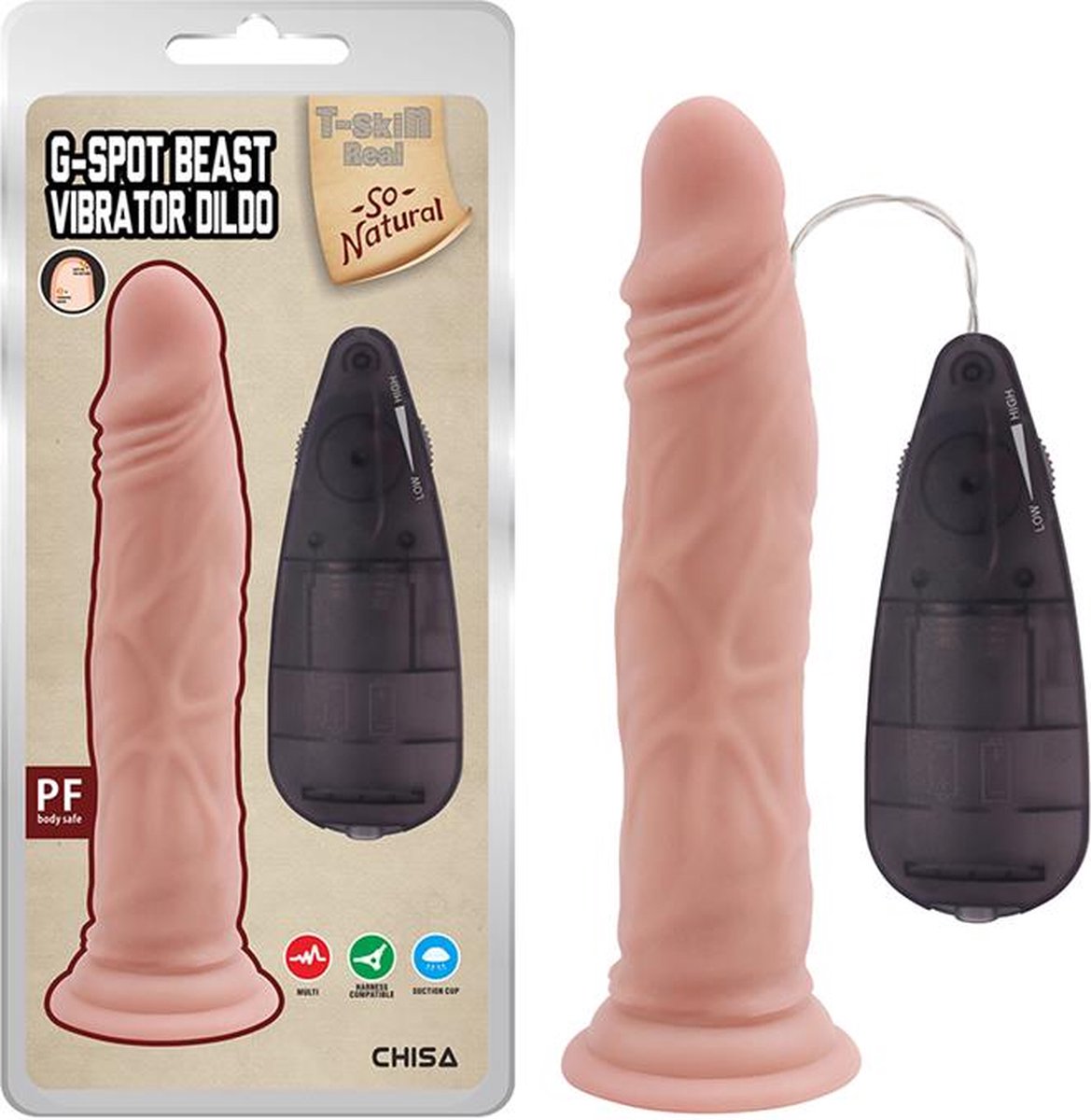 Realistic Vibrating Dildo G-spot Beast 7.8