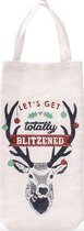 CGB GIFTWARE Joy To The World Christmas 'Let's Get Totally Blitzened' Bottle Bag 35 x 16 x 1 cm; 40 g
