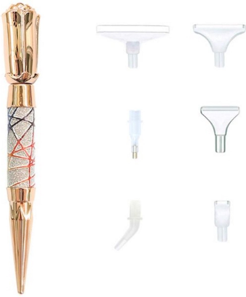 Diamond Painting Pen Rose Gold 03 met opzetstukjes