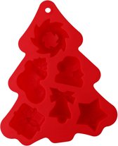 Forme d'arbre de Noël avec chiffres - rouge