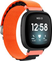 YONO Nylon Loop Bandje geschikt voor Fitbit Versa 4 / Sense 2 - Oranje