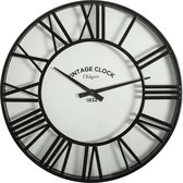 Atmosphera - wandklok glas zwart wit 35cm - stille wandklok - keukenklok stil uurwerk