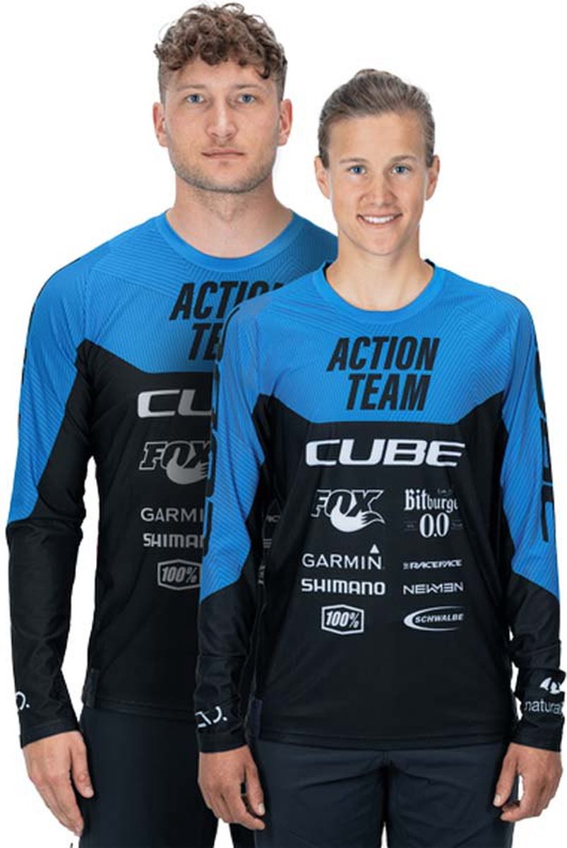 Cube Edge Actionteam Enduro-trui Met Lange Mouwen Blauw,Zwart S Man