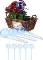 Relaxdays waterdruppelaar - set van 9 - watergeefsysteem kamerplanten - waterbol plastic - blauw