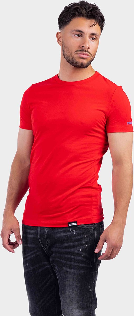 Dsquared2 Sleeve Logo T-Shirt Heren Rood - Maat: XL