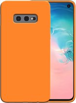 Smartphonica Siliconen hoesje voor Samsung Galaxy S10E case met zachte binnenkant - Oranje / Back Cover geschikt voor Samsung Galaxy S10E