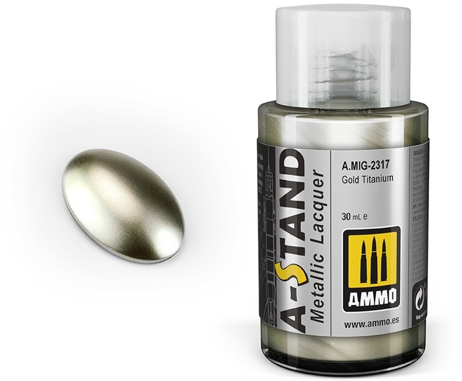 AMMO by Mig Jimenez Hobbyverf - MIG 2317 A-Stand Gold Titanium - Metallic - 30ml Verf flesje - 30 ml