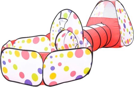 Relaxdays – Tunnel de jeu pour enfants 4 voies – Dimensions 46 x 232 x 232 cm – Système pop-up – Polyester multicolore – Pour intérieur et extérieur