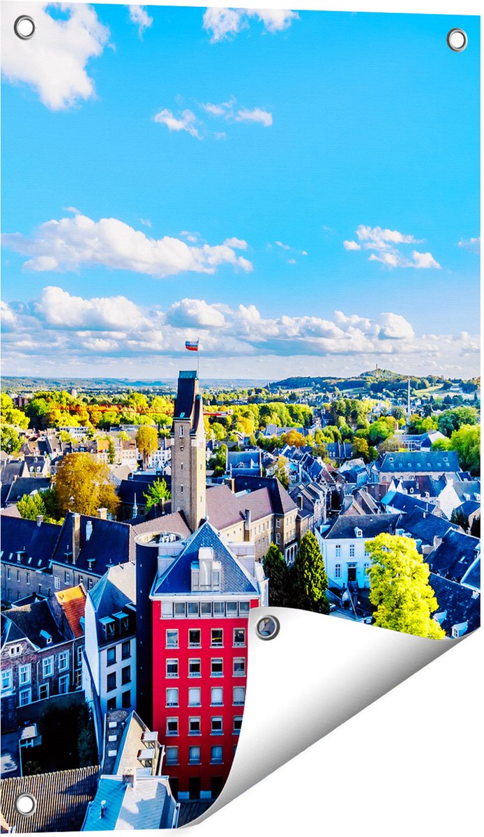 Gards Tuinposter Maastricht Stad met Huizen - 40x60 cm - Tuindoek - Tuindecoratie - Wanddecoratie buiten - Tuinschilderij Multikleur