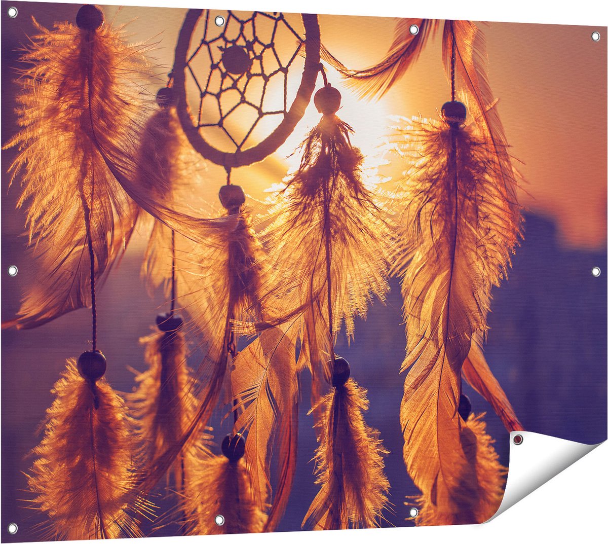 Gards Tuinposter Amulet van de Indianen - Symbool - Ketting - 120x90 cm - Tuindoek - Tuindecoratie - Wanddecoratie buiten - Tuinschilderij Multikleur