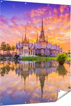 Gards Tuinposter Wat Non Kum Tempel in Thailand - 120x150 cm - Tuindoek - Tuindecoratie - Wanddecoratie buiten - Tuinschilderij