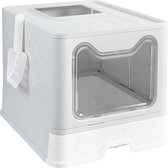 Bol.com Happyment Hygiënische Kattenbak met lade - Kattentoilet WC - Afsluitend - Kleine & grote katten aanbieding