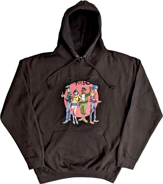 Gorillaz - Group Circle Rise Hoodie/trui - XL - Zwart