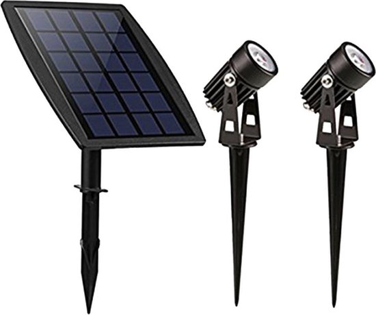 LED's Light Solar Tuinspots afneembaar zonnepaneel - 2 Tuin met sensor | bol.com