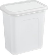 Navaris hangende vuilnisbak met deksel - Prullenbakje met haak voor aan kastdeuren - 9L - Voor keuken & badkamer - Wit