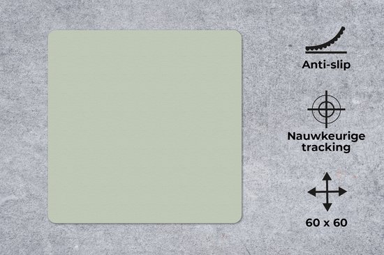 Gaming de souris gamer - Grand tapis de souris - Vert menthe - Uni - Tapis de souris xxl - 60x60 cm - Tapis de souris - Accessoires de bureau