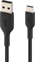 Belkin Braided USB-C naar USB kabel - 2m - Zwart