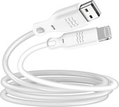 Just Green - USB A naar Lightning recyclebare kabel 1,2 m 2,4A - Wit
