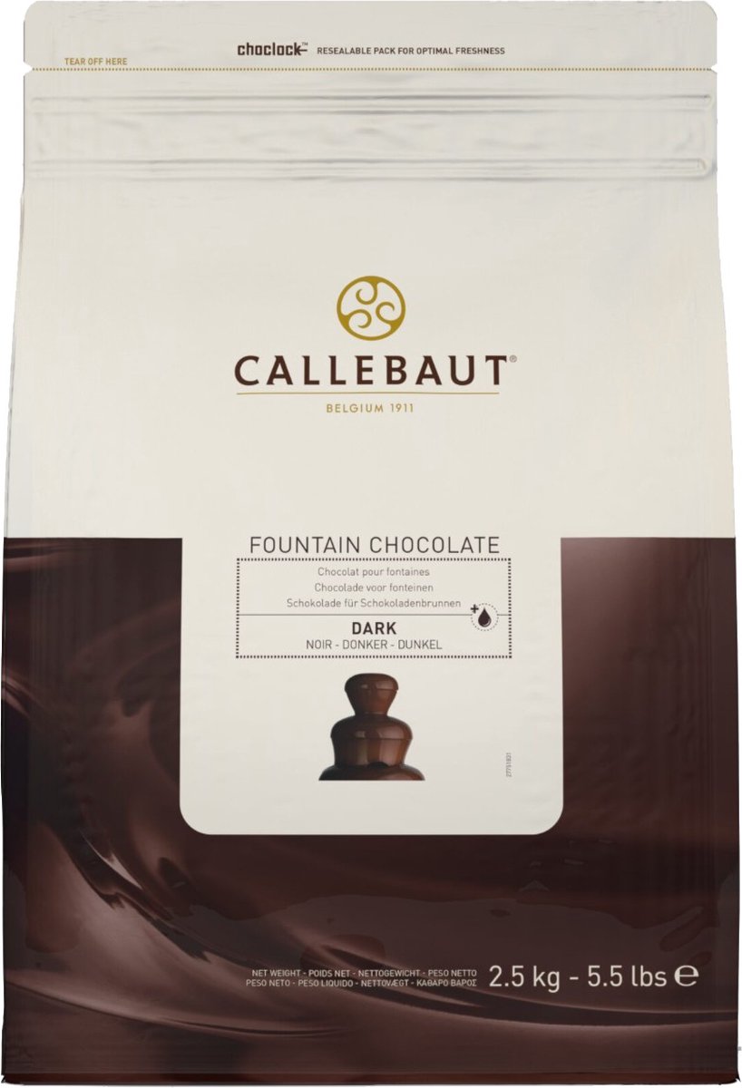 Callebaut Fountain chocolate Dark voor fonteinen - Zak 2,5 kilo