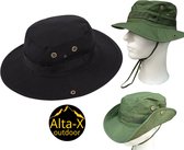 Alta-X - Safari Hoed - Zonnehoed - Jungle hoed - Bush Vissershoed - Boonie hoed - Zwart