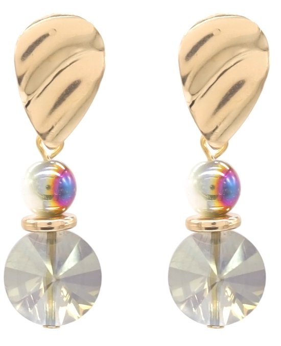 Oorbellen met Glaskralen - Oorhangers - 4 cm - Multicolor