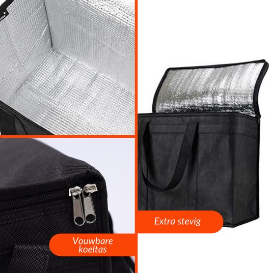 Buxibo - Ruime Koeltas 31 Liter - Compacte Coolerbag met Rits & Hengsels - Zwart van Buxibo — afbeelding 5