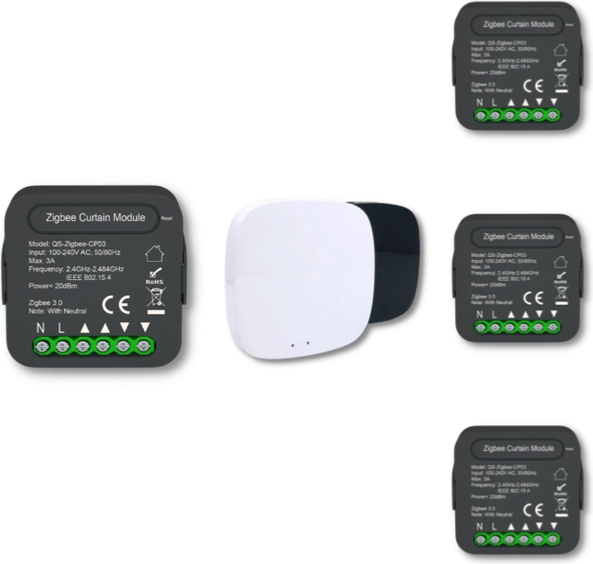 Zigbee Rolluik Schakelaar Module (4 stuks) + 1 Zigbee Gateway - Overig - SILUMEN