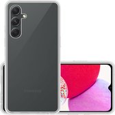 Hoes Geschikt voor Samsung A14 Hoesje Cover Siliconen Back Case Hoes - Transparant