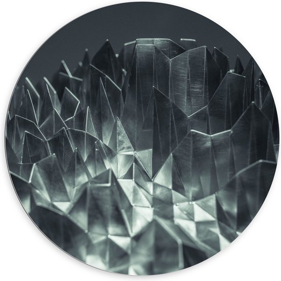 Dibond Muurcirkel - Abstracte IJzeren Pinnen - 100x100 cm Foto op Aluminium Muurcirkel (met ophangsysteem)