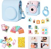 Complete Accessoires Set geschikt voor Fujifilm Instax Mini 12 - Case - Camera Tas - Hoesje - Filters - Fotoboek - Fotoalbum en meer - Pastel Blue