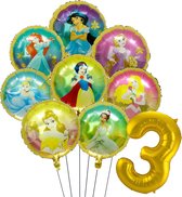 8 prinsessen ballon set rond - 45cm - Folie Ballon - Prinses - Themafeest - 3 jaar - Verjaardag - Ballonnen - Versiering - Helium ballon