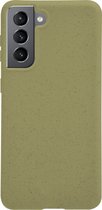 Telefoonglaasje Hoesje Geschikt voor Samsung Galaxy S21 Plus - Biologisch afbreekbaar kunststof - Groen - Biologisch afbreekbaar - Beschermhoes - Case - Cover