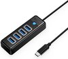 Orico USB 3.0 Hub met 4x USB-A - Ultra slim design - Zwart - 100cm kabel