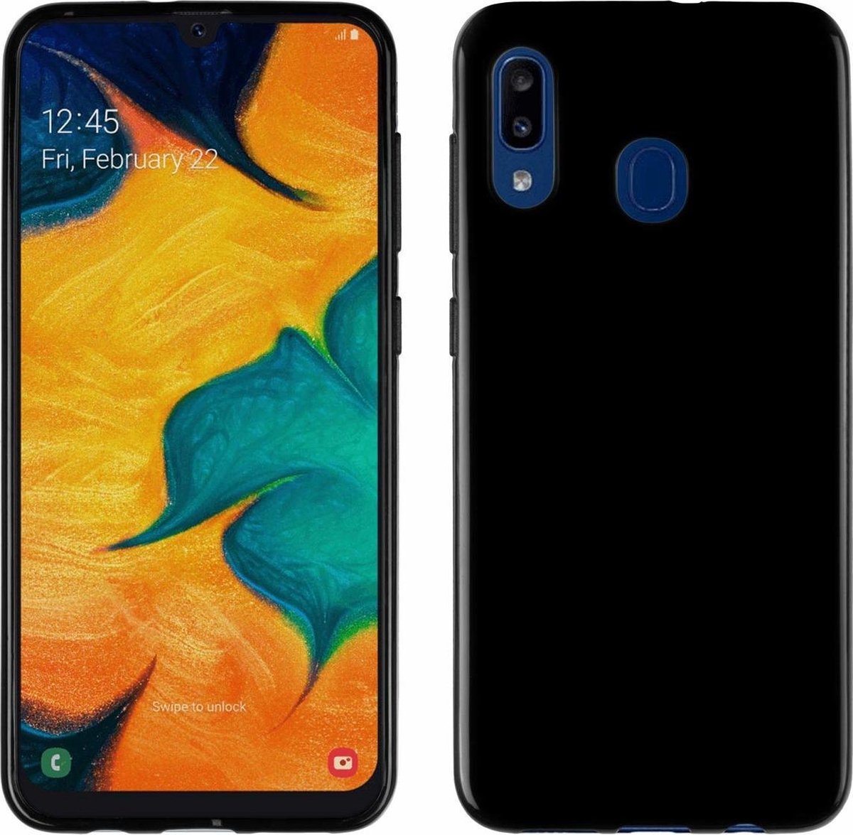 Pearlycase Zwart TPU Siliconen case hoesje Geschikt voor Samsung Galaxy A20