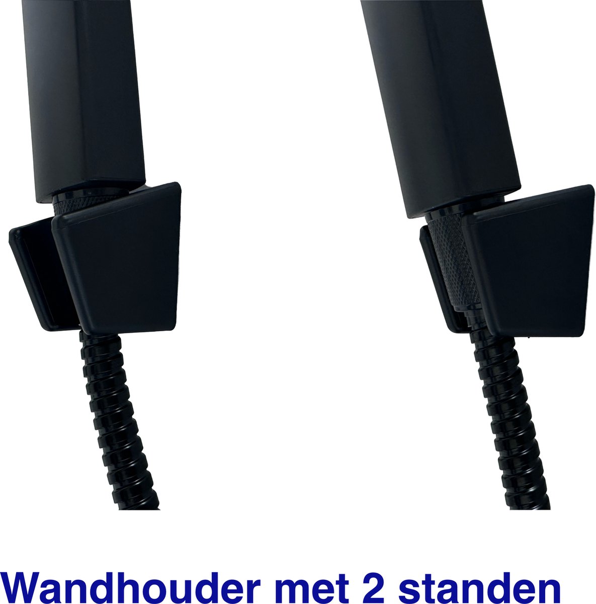 3BMT Douchekop met Slang en Wandhouder Mat Zwart met 3 standen