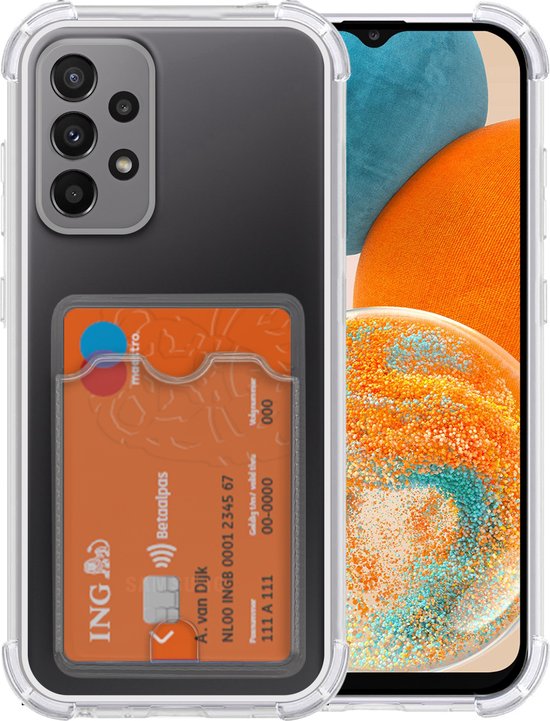 Coque Samsung Galaxy A23 avec coque arrière antichoc porte-cartes - Transparente