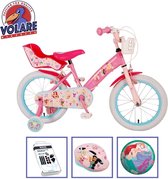Vélo pour enfants Volare Disney Princess - 16 pouces - Rose - Deux freins à main - Avec casque de vélo et accessoires