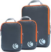 Compressieverpakkingskubussenset, ultralichte uitbreidbare reispakketorganizer voor handbagage (grijs, 3 stuks)