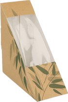100x Triangle Simple Sandwich Box | Simpel sandwich kraft driehoek met venster 100 stukken