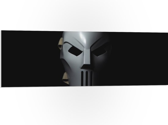 PVC Schuimplaat- Wit Masker op Zwarte Achtergond - 120x40 cm Foto op PVC Schuimplaat |