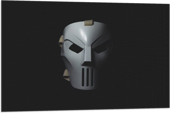 Vlag - Wit Masker op Zwarte Achtergond - 90x60 cm Foto op Polyester Vlag