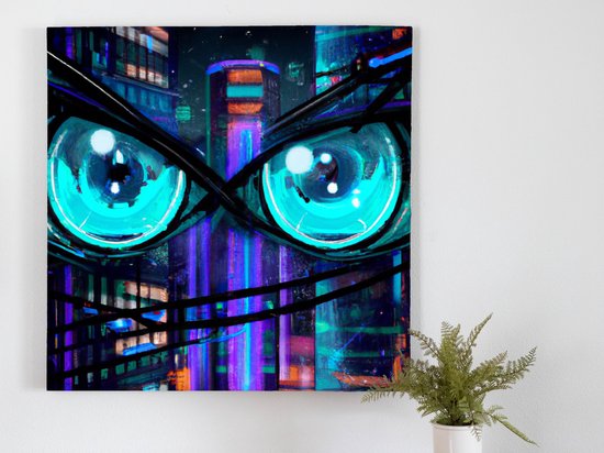 Dem eyes kunst - 60x60 centimeter op Canvas | Foto op Canvas - wanddecoratie