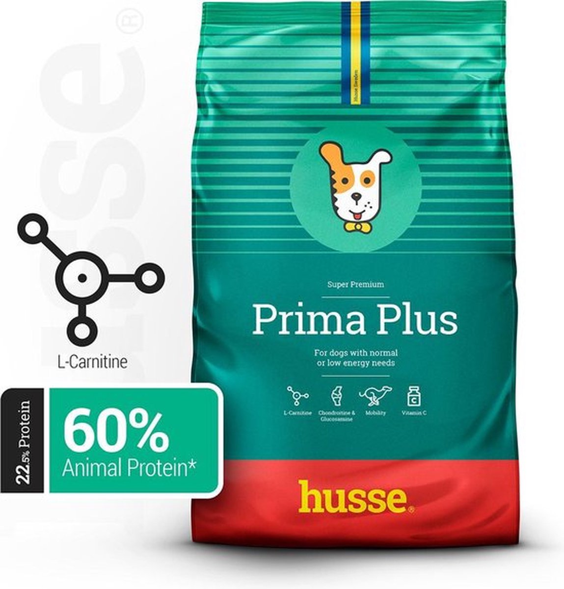Husse Husse Prima Plus - Hondenvoer Droog, Hondenbrokken, Droogvoer, Hondenvoeding - 2 x 12 kg