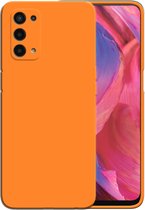 Smartphonica Siliconen hoesje voor OPPO A54 5G case met zachte binnenkant - Oranje / Back Cover geschikt voor Oppo A54 5G